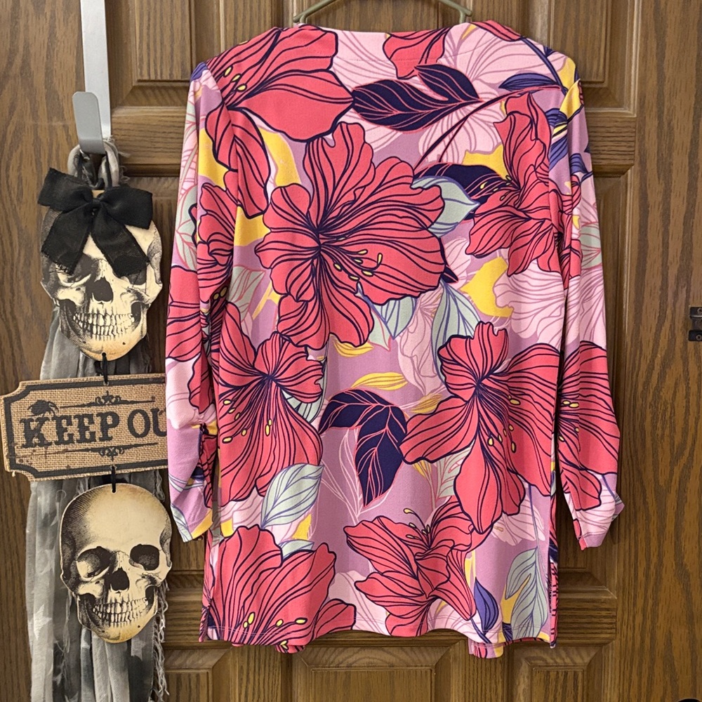 IMAN Multicolor Floral Open Cardigan - Picture 7 of 7
